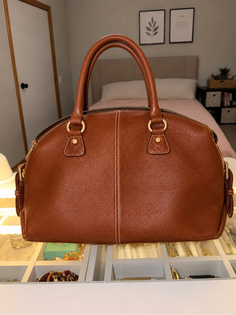 Samantha Thavasa Brown Leather Bag Tote